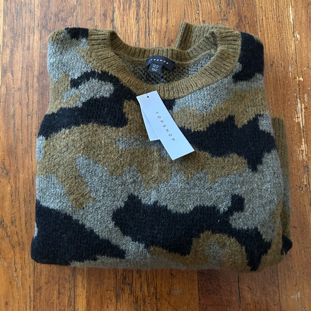 Topshop Women’s Camouflage Sweater